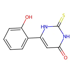 6-(2-Hydroxyphenyl)-2-sulfanylidene-2,3-dihydropyrimidin-4(1H)-one structure