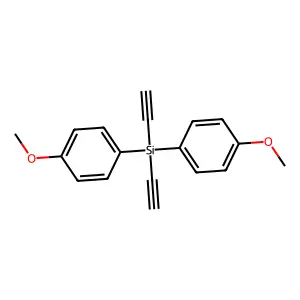 Diethynylbis(4-methoxyphenyl)silane structure