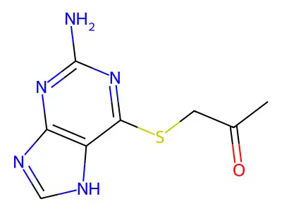 1-[(2-amino-7H-purin-6-yl)sulfanyl]propan-2-one structure