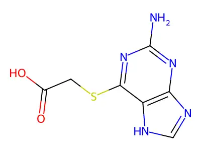2-[(2-amino-5H-purin-6-yl)sulfanyl]acetic acid structure
