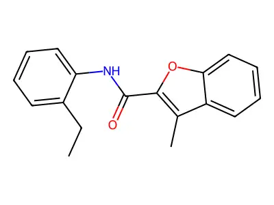 N-(2-ethylphenyl)-3-methyl-1-benzofuran-2-carboxamide structure