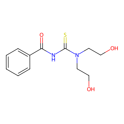 N-[bis(2-hydroxyethyl)carbamothioyl]benzamide structure