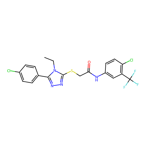 C19H15Cl2F3N4OS structure
