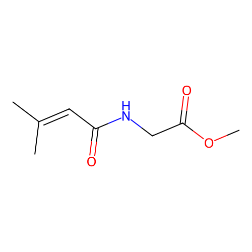 Methyl N-(beta-methylcrotonyl)glycine structure