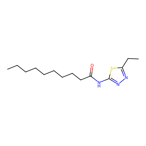 N-(5-ethyl-1,3,4-thiadiazol-2-yl)decanamide structure