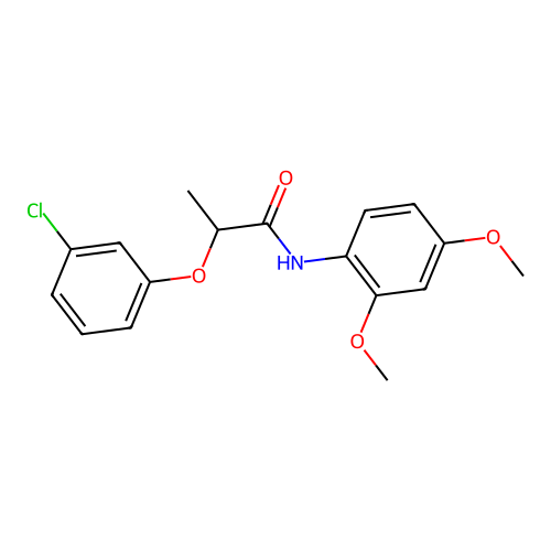 2-(3-chlorophenoxy)-N-(2,4-dimethoxyphenyl)propanamide structure