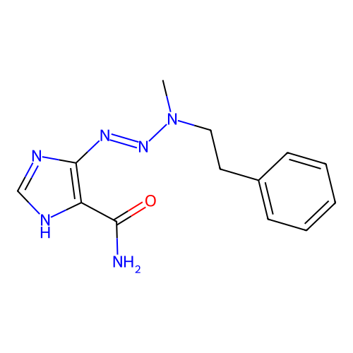 4-[[methyl(2-phenylethyl)amino]diazenyl]-1H-imidazole-5-carboxamide structure