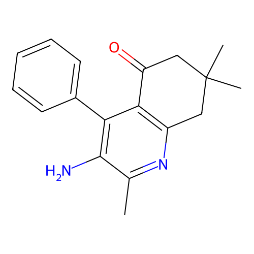 3-Amino-2,7,7-trimethyl-4-phenyl-6,7,8-trihydroquinolin-5-one structure