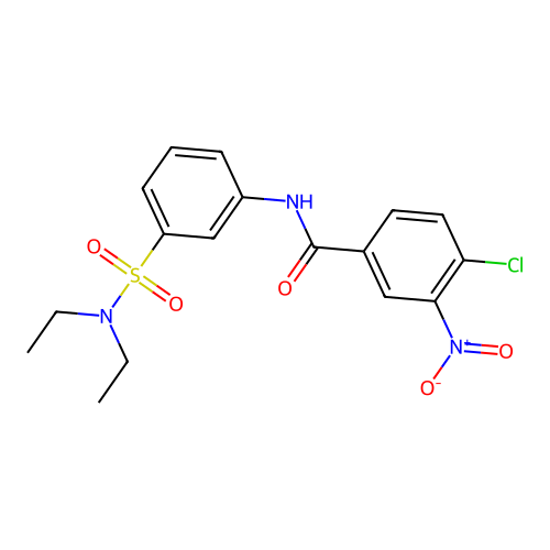 4-chloro-N-[3-(diethylsulfamoyl)phenyl]-3-nitrobenzamide structure