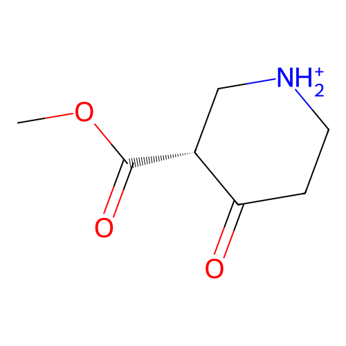 (3R)-3-(Methoxycarbonyl)-4-oxopiperidin-1-ium structure