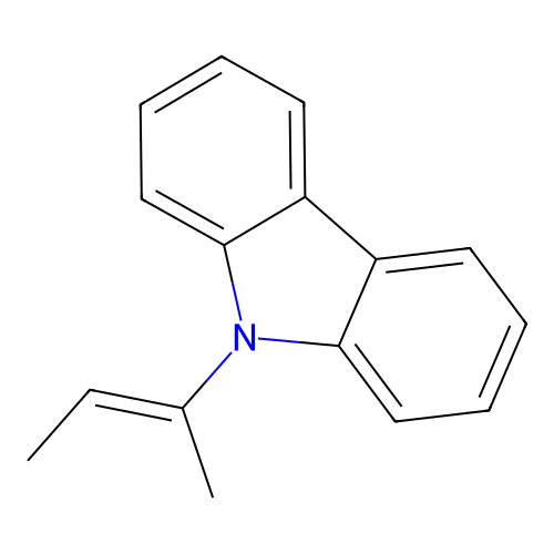 (E)-9-(but-2-en-2-yl)-9H-carbazole structure