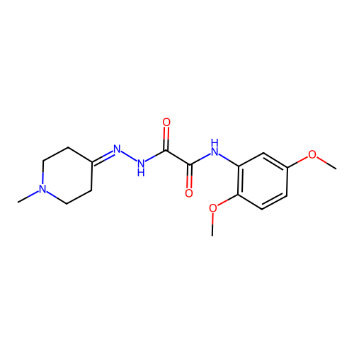 N-(2,5-dimethoxyphenyl)-2-[2-(1-methylpiperidin-4-ylidene)hydrazinyl]-2-oxoacetamide structure