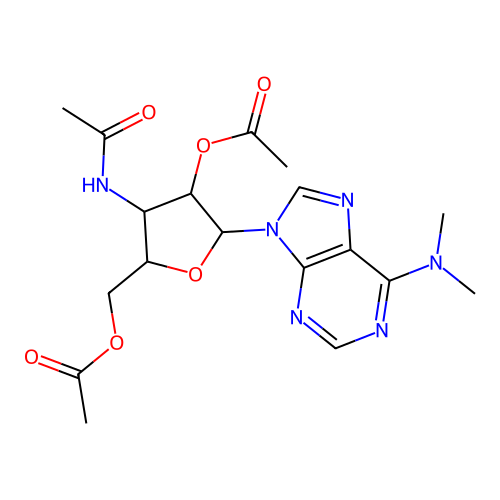 3-4-5-[6-9h-purin-9-yl]tetrahydrofuran-2-methanolacetate structure