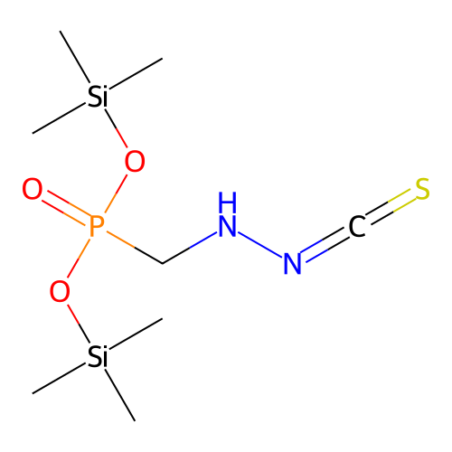 Phosphonic acid, [(carbonothioylhydrazino)methyl]-, bis(trimethylsilyl) ester structure