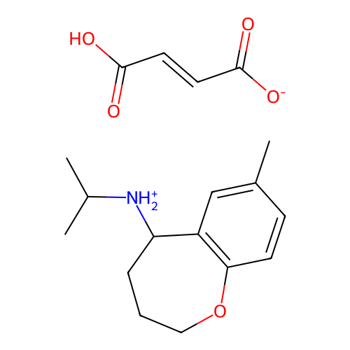 1-Benzoxepin-5-amine, 2,3,4,5-tetrahydro-N-isopropyl-7-methyl-, fumarate (1:1) structure