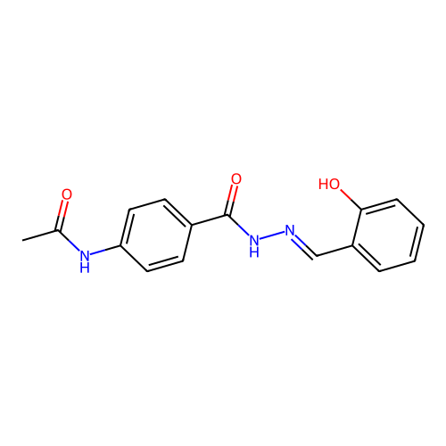 4-acetamido-N-[(2-hydroxyphenyl)methylideneamino]benzamide structure