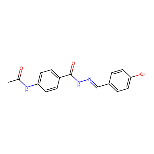 4-acetamido-N-[(4-hydroxyphenyl)methylideneamino]benzamide structure