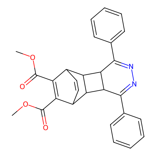 5,8-Ethenobenzo[3,4]cyclobuta[1,2-d]pyridazine-6,7-dicarboxylic acid, 4,4b,5,8,8a,8b-hexahydro-1,4-diphenyl-, dimethyl ester structure