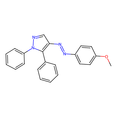 1,5-Diphenyl-4-((4-methoxyphenyl)azo)-1H-pyrazole structure