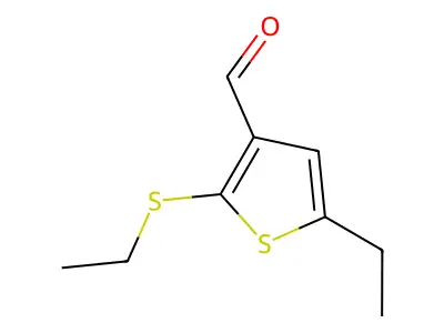 5-ethyl-2-(ethylthio)thiophene-3-carbaldehyde structure