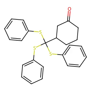 3-(Tris(phenylthio)methyl)cyclohexanone structure