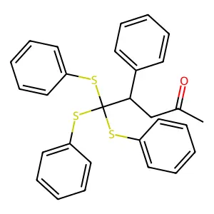 4-Phenyl-5,5,5-tris(phenylsulfanyl)pentan-2-one structure