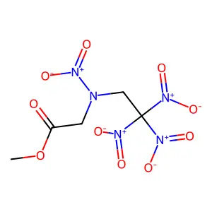 Glycine, N-nitro-N-(2,2,2-trinitroethyl)-, methyl ester structure