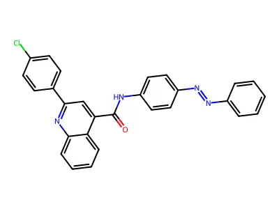 4-Quinolinecarboxamide, 2-(4-chlorophenyl)-N-[4-(2-phenyldiazenyl)phenyl]- structure