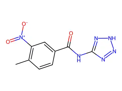4-methyl-3-nitro-N-(2H-tetrazol-5-yl)benzamide structure
