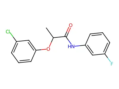 2-(3-chlorophenoxy)-N-(3-fluorophenyl)propanamide structure
