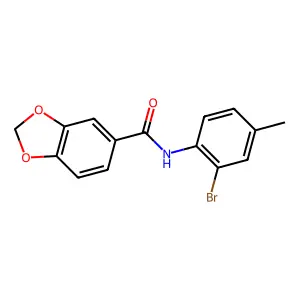N-(2-bromo-4-methylphenyl)-1,3-benzodioxole-5-carboxamide structure
