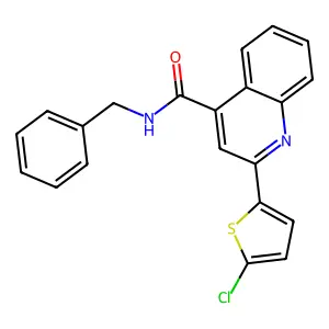 N-benzyl-2-(5-chlorothiophen-2-yl)quinoline-4-carboxamide structure