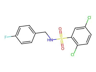 ((2,5-Dichlorophenyl)sulfonyl)((4-fluorophenyl)methyl)amine structure