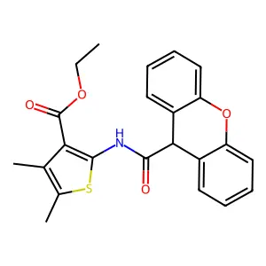 ethyl 4,5-dimethyl-2-(9H-xanthene-9-carbonylamino)thiophene-3-carboxylate structure