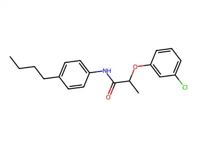 N-(4-butylphenyl)-2-(3-chlorophenoxy)propanamide structure