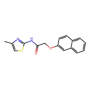 N-(4-methyl-1,3-thiazol-2-yl)-2-naphthalen-2-yloxyacetamide structure