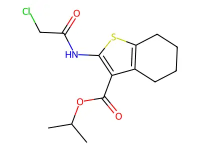 isopropyl 2-[(chloroacetyl)amino]-4,5,6,7-tetrahydro-1-benzothiophene-3-carboxylate structure