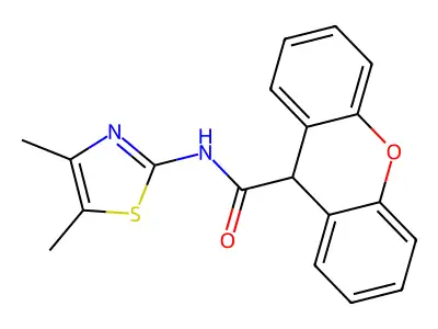 N-(4,5-dimethyl-1,3-thiazol-2-yl)-9H-xanthene-9-carboxamide structure