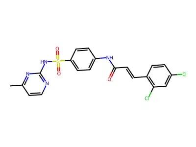 (E)-3-(2,4-dichlorophenyl)-N-[4-[(4-methylpyrimidin-2-yl)sulfamoyl]phenyl]prop-2-enamide structure