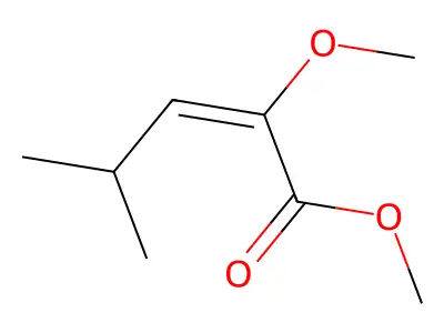 2-Pentenoic acid, 2-methoxy-4-methyl-, methyl ester structure