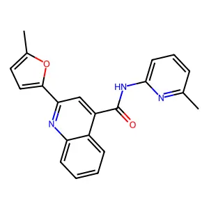 2-(5-methylfuran-2-yl)-N-(6-methylpyridin-2-yl)quinoline-4-carboxamide structure