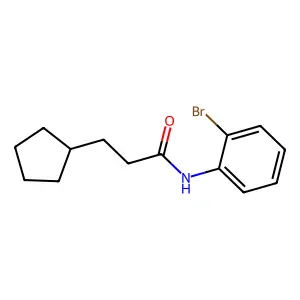 N-(2-bromophenyl)-3-cyclopentylpropanamide structure
