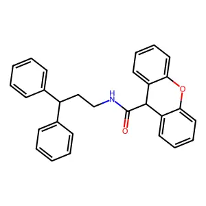 N-(3,3-diphenylpropyl)-9H-xanthene-9-carboxamide structure