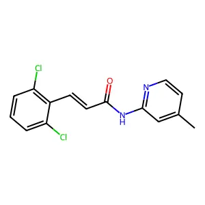 (E)-3-(2,6-dichlorophenyl)-N-(4-methylpyridin-2-yl)prop-2-enamide structure