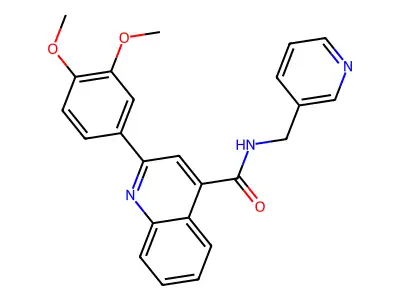 2-(3,4-dimethoxyphenyl)-N-(pyridin-3-ylmethyl)quinoline-4-carboxamide structure