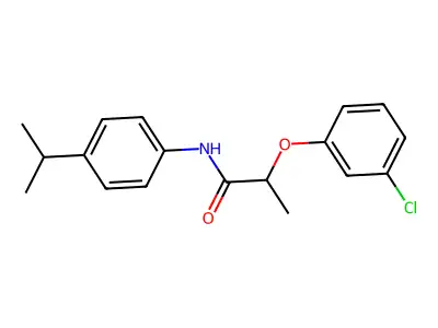2-(3-chlorophenoxy)-N-(4-propan-2-ylphenyl)propanamide structure