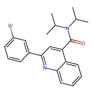 2-(3-bromophenyl)-N,N-di(propan-2-yl)quinoline-4-carboxamide structure