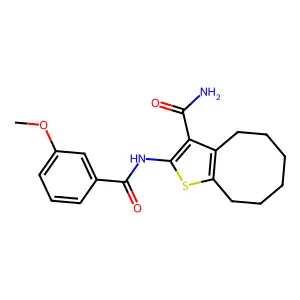 2-[(3-methoxybenzoyl)amino]-4,5,6,7,8,9-hexahydrocycloocta[b]thiophene-3-carboxamide structure