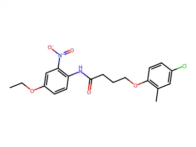 4-(4-chloro-2-methylphenoxy)-N-(4-ethoxy-2-nitrophenyl)butanamide structure