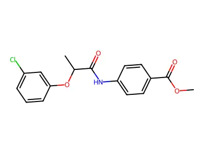 Methyl 4-{[2-(3-chlorophenoxy)propanoyl]amino}benzoate structure